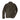 Brown calfskin leather jean jacket, back view, snap waist hem and shoulder seams