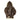 Brown leather hooded B3 coat with shearling trim and center back seam.