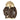 Brown B3 leather hooded coat with shearling lining and front zipper.