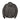 Dark leather bomber jacket with fur collar, front zipper, and two flap pockets.
