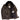 Brown lambskin jacket with black shearling collar, zip front, and interior label