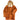 Russet suede shearling N-3B parka, front 3/4 view with fur-trim hood and button placket