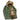 Sage green N-3B parka with faux-fur hood, open front and camouflage lining