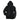 Black waxed parka back with hood, snap button placket, side flap pockets