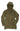 Olive green fishtail parka with hood, front zip, drawcord, flap pockets