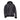 Black B-3 bomber sheepskin jacket back view with shearling hem and cuff trim