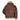 Brown leather bomber jacket with tan shearling trim at collar, cuffs, and hem