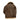 Brown leather bomber jacket back view with tan shearling lining and collar