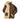 Brown leather shearling-lined jacket with front patch, zip front, and cuff strap tabs