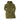 Olive green fishtail parka front view with hood, button tabs, and drawcord