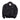 Black pilots jacket with zip front, stand collar, chest pockets, and rib-knit cuffs