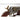 Replica revolver close-up of hammer, engraved cylinder, and brown wooden grip