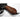 Denix Mauser C96 pistol replica, close-up of brown ribbed grip and frame