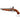 Replica flintlock pirate pistol in side profile with brown wood stock and silver-gray parts.