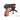 Black pistol replica with brown grip, angled side view, and trigger guard