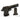 Black pistol replica side view with magazine and slide rail details