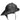 Black rain hat with wide brim and adjustable chin strap