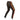Brown track pants with red center stripe and yellow trim, zip ankle cuffs