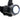 Black LED headlight assembly on elastic head strap, illuminated round front lens