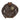 Dark brown leather bomber jacket with tiger crest patch and two chest flap pockets