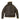 Brown leather bomber jacket back view with shearling hem and high collar