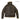 Back view of sheepskin bomber long jacket with dark brown leather and cream shearling hem