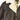 Close-up of sheepskin bomber long jacket: brown leather, cream shearling collar, gold zipper