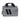 Gray double pistol case with top handle, zipper edge, and two-striped front panel