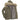 Cement green mountain parka with faux fur hood trim and quilted interior lining
