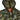 Woodland camo hooded jacket with orange inner lining and snap front
