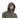 Waterproof parka in olive green with adjustable hood and front zipper