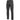 Dark utility pants with button-and-zip fly, belt loops, and tapered leg