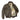 Brown lambskin jacket with zip front and flap pockets; map lining showing