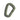Olive green tactical D-ring link with molded ridges and center hole