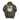 Brown leather flight jacket back view with shearling collar and U.S. flag patch