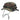 Multicolor camo bucket hat with front flap brim and long chin straps.