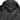 Black sheepskin bomber jacket back panel with raised seams and faux-fur hood collar.
