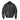 Black calfskin bomber jacket with stand collar and full front zip closure