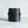 Aluminum mess kit canister with front latch strap and side carry handles