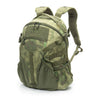 20L Cordura backpack, green camouflage; side view with shoulder strap and webbing