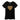 Black women’s cotton T-shirt with colorful heart graphic on front