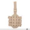 MOLLE leg base pouch with woven khaki webbing and top mounting strap