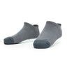 Invisible no-show ankle socks, light gray knit with cushioned sole
