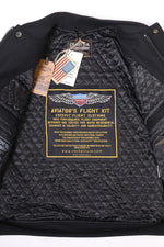 Cockpit USA Top Gun Stealth Varsity Leather Jacket