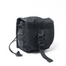 Black tactical general pouch with front flap, side tabs, and shoulder strap.
