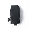 Black MOLLE single pouch with front flap and hook-and-loop closure, webbing attachment tab