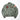 Sage green flight jacket with front zip, top chest patch, and US flag sleeve patch