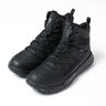 Black mid-cut tactical boots with side zipper and lace-up closure