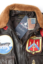 Cockpit USA Movie Hero Top Gun Navy G-1 Leather Jacket