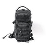 Black tactical one-strap assault pack with front zip pockets and MOLLE panels